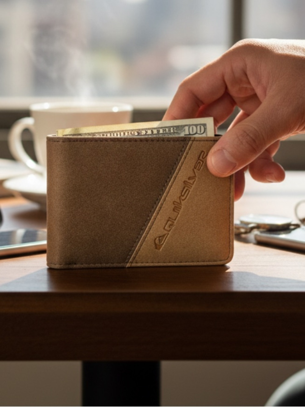 Quicksilver Suede Brown Wallet